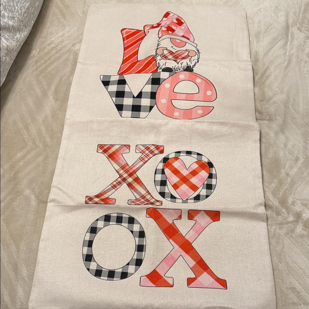 Plaid Love and XOXO Holiday Pillow Cover